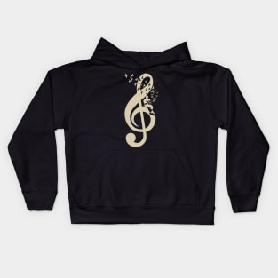 Treble Clef - Music Acoustic guitar - Vintage Kids Hoodie